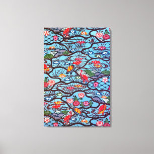Japans Kimono Textile (Bingata) Canvas Afdruk