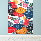  Japans Kimono Textile (Bingata) Canvas Afdruk (Insitu (Houten vloer))