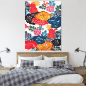  Japans Kimono Textile (Bingata) Canvas Afdruk (Insitu (Slaapkamer))