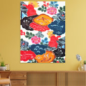 Japans Kimono Textile (Bingata) Canvas Afdruk (Insitu (Woonkamer))