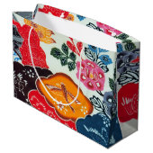 Japans Kimono Textile (Bingata) Groot Cadeauzakje (Achterkant Gekanteld)