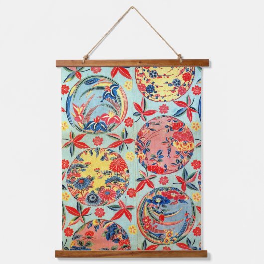  Japans Kimono Textile (Bingata) Hangend Wandkleed (Voorkant)