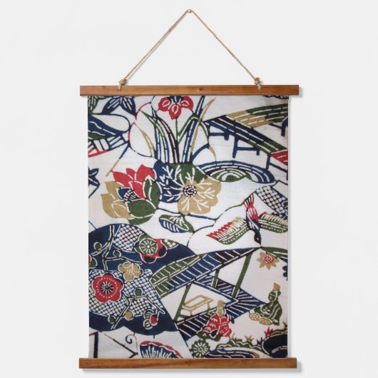  Japans Kimono Textile (Bingata) Hangend Wandkleed (Voorkant)