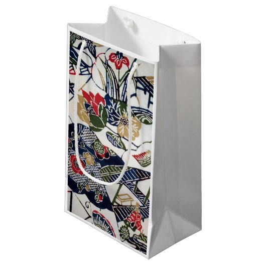  Japans Kimono Textile (Bingata) Klein Cadeauzakje (Voorkant Gekanteld)