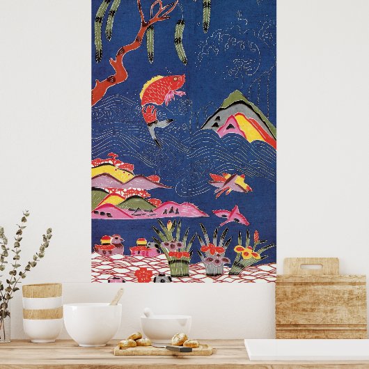  Japans Kimono Textile (Bingata) Poster (Keuken)