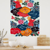 Japans Kimono Textile (Bingata) Poster (Keuken)