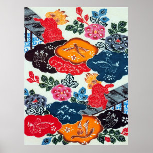 Japans Kimono Textile (Bingata) Poster