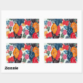  Japans Kimono Textile (Bingata) Rechthoekige Sticker (Vel)