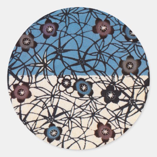  Japans Kimono Textile (Bingata) Ronde Sticker (Voorkant)