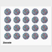 Japans Kimono Textile (Bingata) Ronde Sticker (Vel)