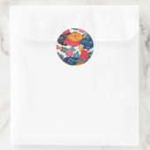 Japans Kimono Textile (Bingata) Ronde Sticker (Tas)