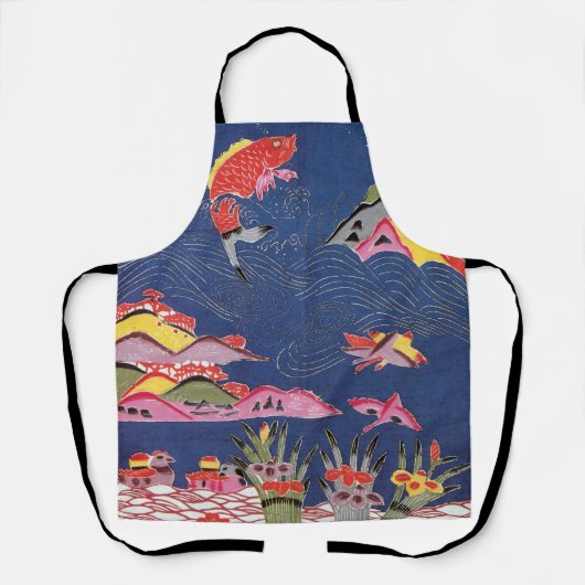 Japans Kimono Textile (Bingata) Schort (Voorkant)