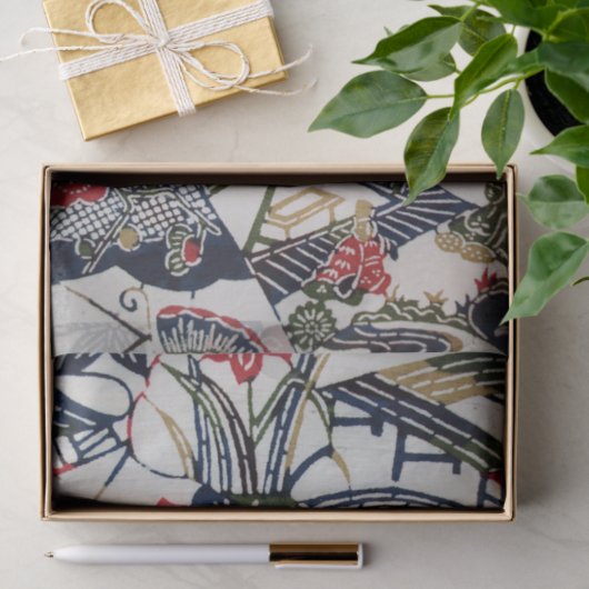  Japans Kimono Textile (Bingata) Tissuepapier (Geschenk)