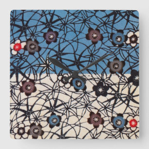  Japans Kimono Textile (Bingata) Vierkante Klok