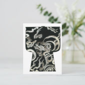 Japans Kimono Woodblock-ontwerp Briefkaart (Staand voorkant)