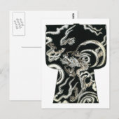 Japans Kimono Woodblock-ontwerp Briefkaart (Voorkant / Achterkant)