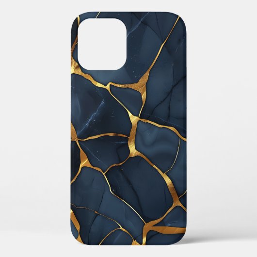 Japans Kintsugi Donkerblauw Case-Mate iPhone Case (Achterkant)