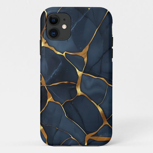 Japans Kintsugi Donkerblauw Case-Mate iPhone Case (Achterkant)