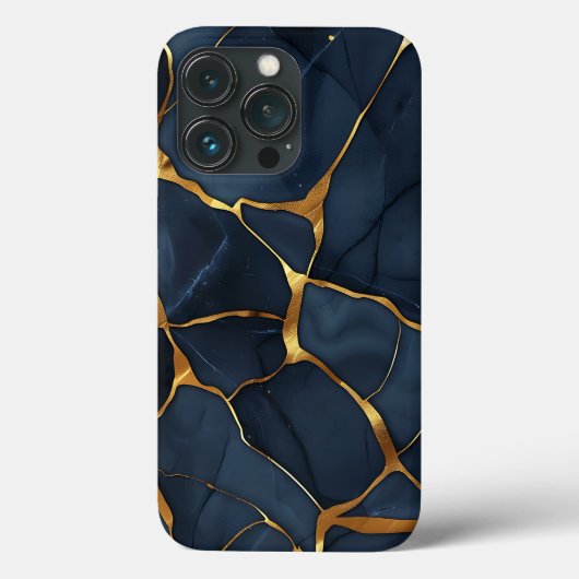 Japans Kintsugi Donkerblauw Case-Mate iPhone Case (Achterkant)