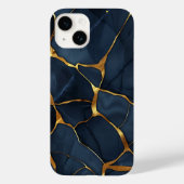 Japans Kintsugi Donkerblauw Case-Mate iPhone Case (Achterkant)
