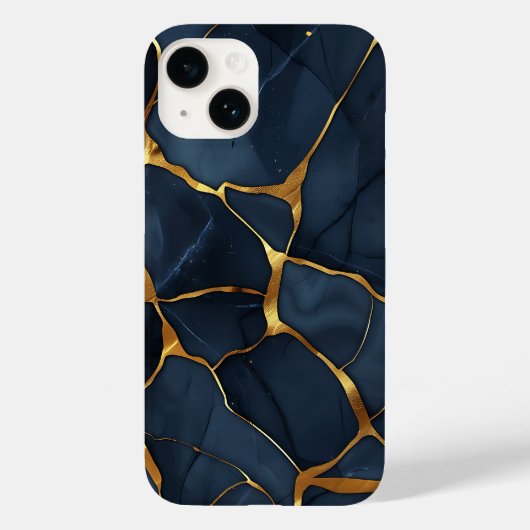 Japans Kintsugi Donkerblauw Case-Mate iPhone Case (Achterkant)