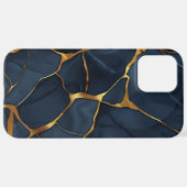 Japans Kintsugi Donkerblauw iPhone Hoesje (Achterkant horizontaal)