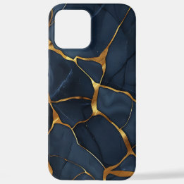Japans Kintsugi Donkerblauw iPhone 12 Pro Max Hoesje