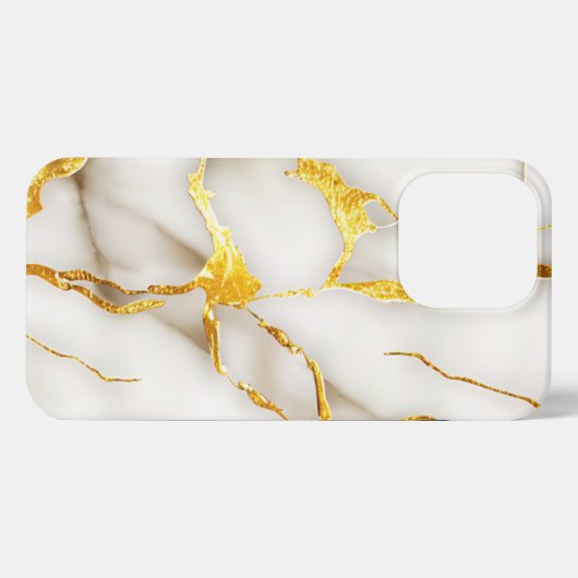 Japans Kintsugi Wit Goud iPhone Hoesje (Achterkant horizontaal)