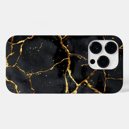 Japans Kintsugi Zwart & Goud Case-Mate iPhone Case (Achterkant (horizontaal))