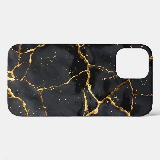 Japans Kintsugi Zwart & Goud Case-Mate iPhone Case (Achterkant (horizontaal))