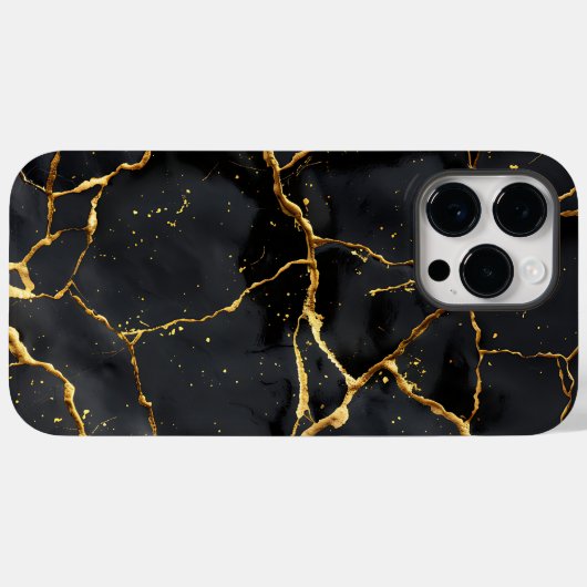 Japans Kintsugi Zwart & Goud Case-Mate iPhone Case (Achterkant (horizontaal))