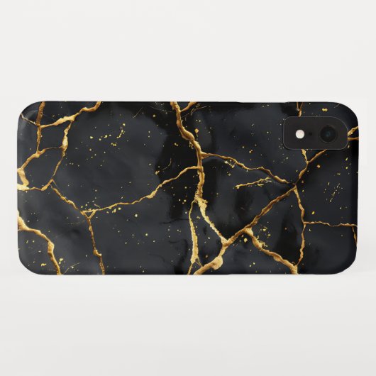 Japans Kintsugi Zwart & Goud Case-Mate iPhone Case (Achterkant (horizontaal))