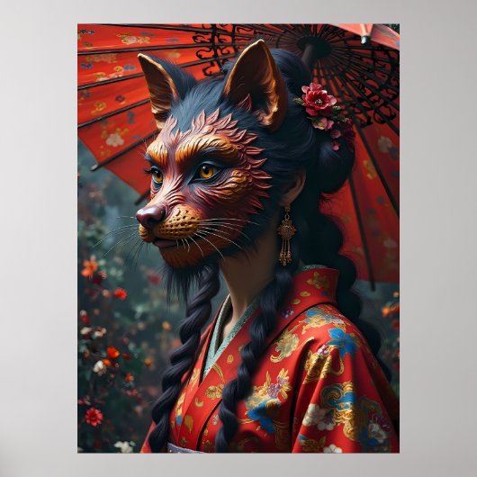 Japans Kitsune Mask Poster (Voorkant)