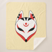 Japans kitsune vos masker geel sherpa deken (Voorkant)