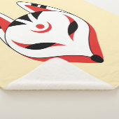 Japans kitsune vos masker geel sherpa deken (3/4)