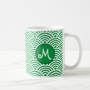 Japans Klassiek Golfpatroon met Monogram Koffiemok