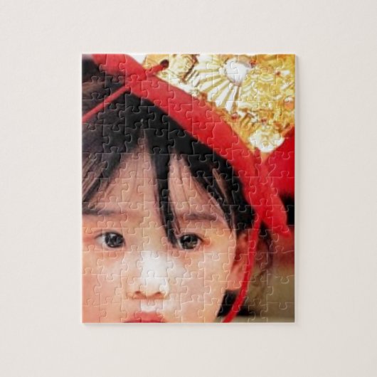 Japans klein meisje met Kimono Legpuzzel (Verticaal)
