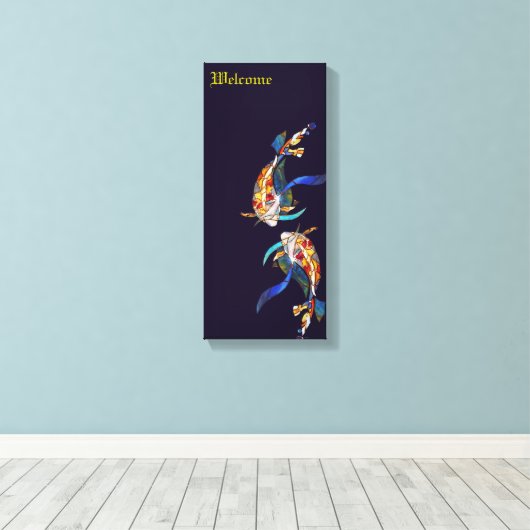 Japans Koi Bruiloft Liefhebbers Canvas Print (Insitu (Houten vloer))