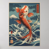 Japans Koi Fish Art Poster – symbool van kracht (Voorkant)