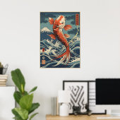 Japans Koi Fish Art Poster – symbool van kracht (Thuiskantoor)