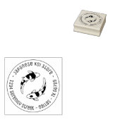 Japans Koi Fish Business Round Address 3 Rubberstempel (Gestempeld)