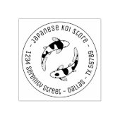 Japans Koi Fish Business Round Address 3 Rubberstempel (Afrduk)