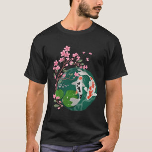 Japans Koi Fish Cherry Blossom Tattoo geïnspireerd T-shirt