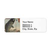 Japans Koi Fish Festival Flag Antiek Etiket (Voorkant)