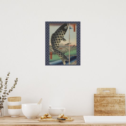 Japans Koi Fish Festival Flag Antiek Poster (Keuken)
