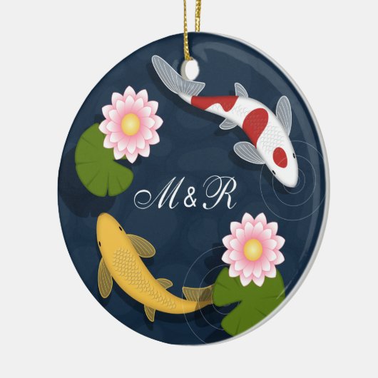 Japans Koi Fish Monogram Initialen Keramisch Ornament (Links)