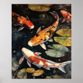 Japans Koi Fish Pond Art Print Poster (Voorkant)