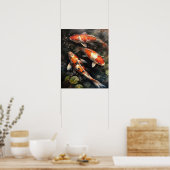 Japans Koi Fish Pond Art Print Poster (Keuken)