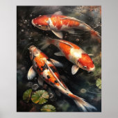 Japans Koi Fish Pond Art Print Poster (Voorkant)