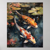 Japans Koi Fish Pond Art Print Poster (Voorkant)